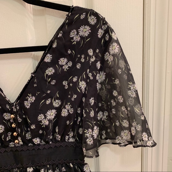 Daisy Print Tiered Maxi Dress Juicy Couture 🌼 Ethereal, Boho, Whimsical Springy - Picture 5 of 7